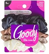 GOODY SATIN SCRUNCHIES 5CT NEUTRAL