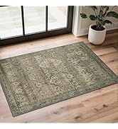 GENIMO 2x3 Area Rugs for Living Room, Machine Washable Non Slip Vintage Rugs, Low Pile Lightweigh...