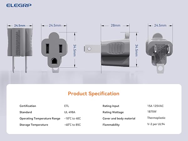2 to 3 prong outlet extender adaper