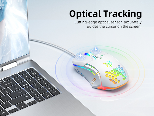 Optical corded mouse white