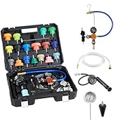 VEVOR Coolant Pressure Tester Kit, 47Pcs Radiator Vacuum Refill Kit with 3 Metal Adapters, Univer...