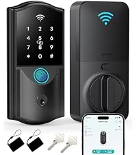 Built-in WiFi Smart Lock with Handle Set - Firstriver Fingerprint Keyless Entry Door Lock for Front ...