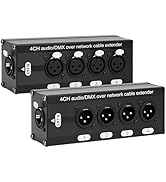 Ransanx Audio Snake 4 Channel 3 Pin Multi Network XLR Snake Cable Breakout,Over RJ45 Ethercon Cab...