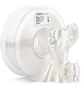AMOLEN Silk PLA Filament 1.75mm 3D Printer filaments, Shiny White Filament for 3D Printing, 1kg(2...