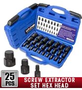 LLNDEI Screw Extractor Set Hex Head Multi-Spline Easy Out Bolt Extractor Set, EZ Out Rounded Scre...