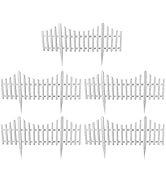 5PCS Mini Fence PVC Garden Fence Garden Picket Fence White Edgings,Grass Lawn Flowerbeds Plant Bo...