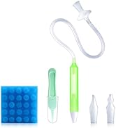 Baby Nasal Aspirator Nasal Congestion Relief with 25 Hygiene Filters 2 Silicone Tips with Nose Cl...