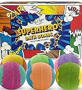 Bath Bombs for Kids with Toys Inside - Organic Bubble Bath Fizzies with Superhero Toy Surprises -...