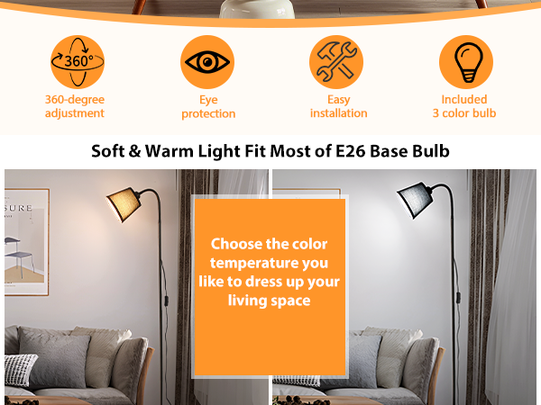 Adjustable floor lamp gooseneek floor lamp standing lamp for living room small floor lamp