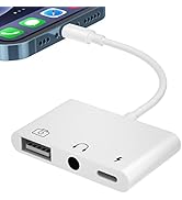 INVERSE NET USB to iPhone Adapter, 3 in 1 USB OTG Adapter with Charging Port and 3.5 mm Headphone...