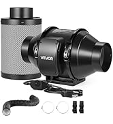 VEVOR 4" Air Filtration Kit, 180 CFM Inline Duct Fan with Speed Controller, Carbon Filter &amp; Ducti...