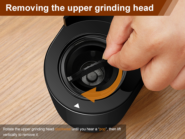 Removing the upper grinding head