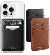VULKIT 2 Pack Stick on Card Holder Compatible for iphone Leather Cell Phone Wallet Credit Card Ca...
