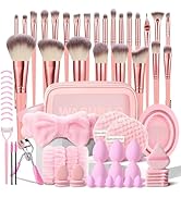 HGHDBT 70Pcs Pink Makeup Brushes Set Professional Makeup Kit Multi-functional Makeup Tool Set wit...