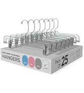 Sharpty Pants &amp; Skirt Hangers with Adjustable Metal Clips - Durable Space Saving Closet Hanger fo...