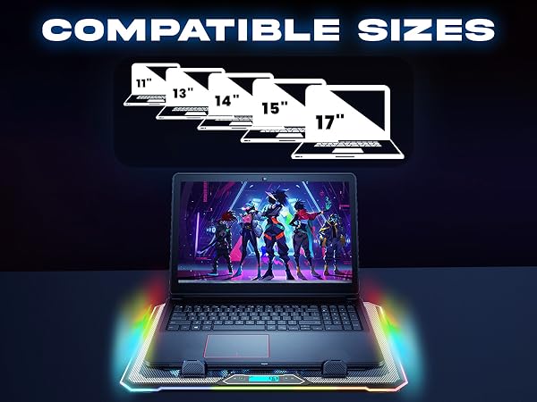 cool computer gadgets rgb laptop cooling pad stand for desk with fan gaming lap accessories usb hub 