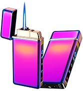 Electric Lighter, Jet Flame Lighter Electronic Arc Lighter Refillable Butane Lighter 2 in 1, Wind...