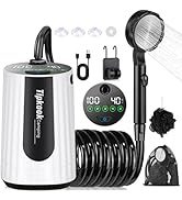 Portable Shower for Camping Essentials: 10000mAh Battery Powered Shower Rechargeable, IPX8 Waterp...