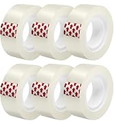 GIBIBU 6 Rolls Transparent Tape Refills, Clear Tape Dispenser Refill Rolls, Glossy Gift Wrap Tape...