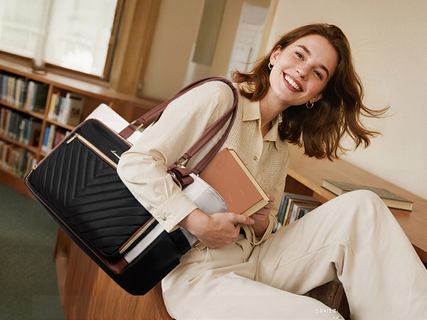 LOVEVOOK Teacher Tote Bag for Women, Work Bags Laptop Bag with Large Cup Holder