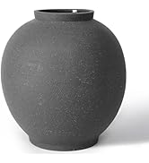 YSNN Black Ceramic Large Vase - 11 Inch Round Modern Ceramic Vases,Tall Vase for Decor Living Roo...