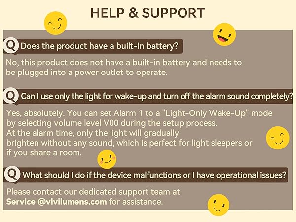 vivilumens sunrise alarm clock‘s Q&amp;amp;amp;A