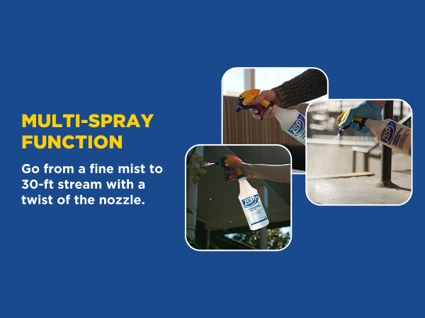 Go from a fine mist to 30-ft stream with a twist of the nozzle.
