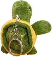 BWESOO Green Mini Tortoise Plush Stuffed Animal Cute Sea Turtle Keychain Pendant Cartoon Plush Do...
