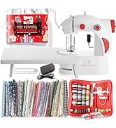 Mini Sewing Machine for Beginners Adult, 122-Piece Portable Sewing Machine, Dual Speed Small Sewi...