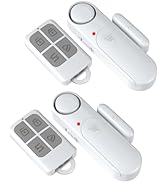 Wireless Door Alarm with Remote (2 Pack), Door/Window Alarm When Opened for Home/Pool Security, K...