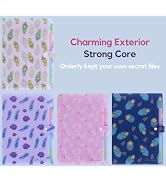Cute Expanding File Folder Set of 4, Document Organizer with 5 Pockets Accordion File Organizer f...
