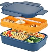 Bento Box Lunch Boxes,68oz Bento Lunch Box for Adults Kids,Stackable Japanese Lunchbox with 8 Com...