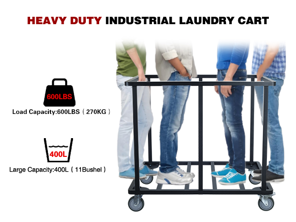 Large Rolling Laundry Cart