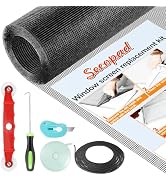 Secopad Window Screen Door Repair Kit, 48" x 177" Screen Door Mesh Replacement Kit, Durable Fiber...