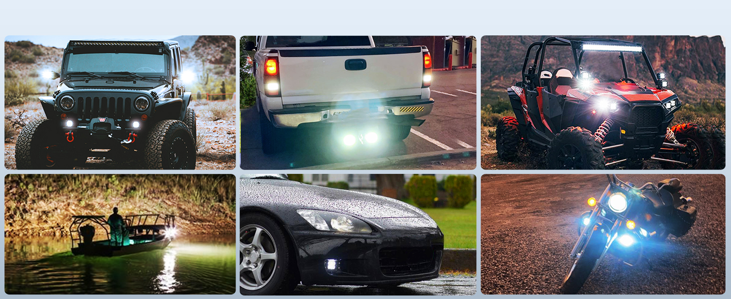 Driving Light LED Work Light Backup Light Reverse Light Grill Mount Light