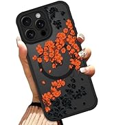 OOK Case for iPhone 16 Pro Max 6.9 Inch (Compatible with MagSafe) Orange Floral Flowers Transluce...