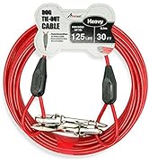 Petest 30ft Tie-Out Cable with Crimp Cover for Heavy Dogs Up to 125 Pounds