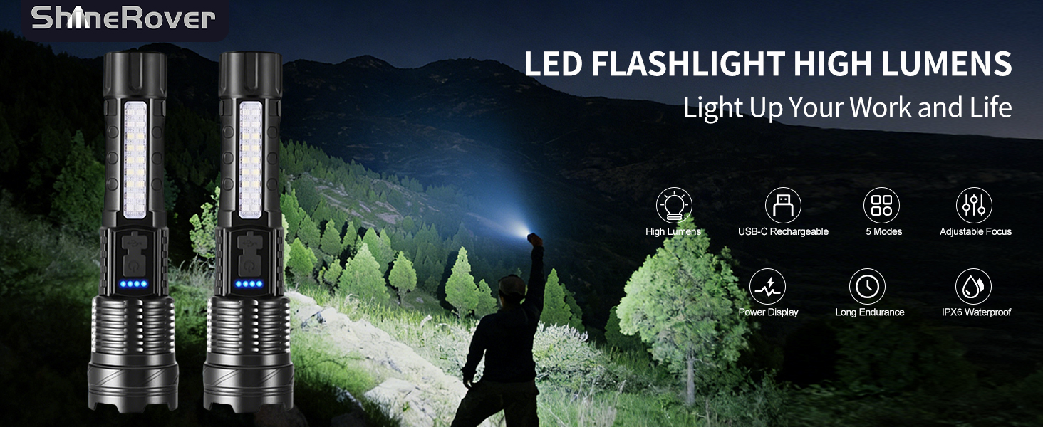 Rechargeable Flashlights High Lumens