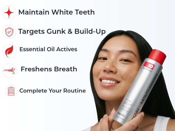 Hismile iD Stain Whitening Mouthwash, Gunk Removing Mouthwash 