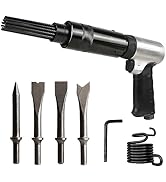 LE LEMATEC LE-AN324K 4800 BPM, Air Needle Scaler Gun with Hammer Chisel Kit, Pneumatic Tool Set, ...