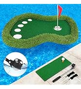 Sagsewful Floating Golf Green for Pool, Floating Chipping Green Mat with Ball Retriever for Pool/...