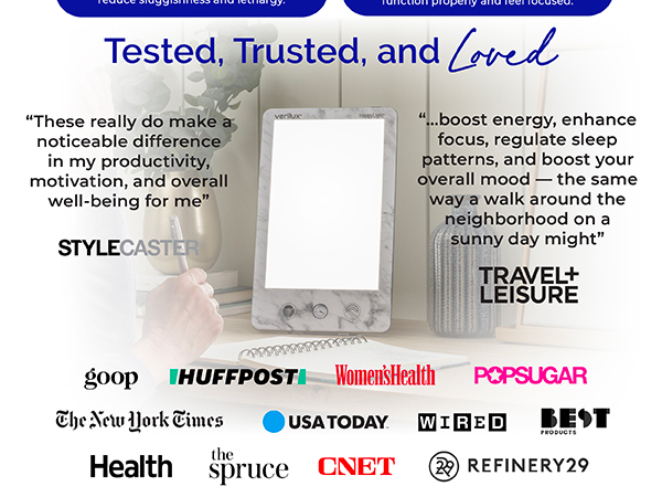 verilux in the press reviews regulate sleep patterns boost overall mood improve productivity