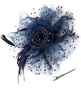 Kentucky Fascinators Hats for Women, Tea Party Headwear Mesh Flower Feather Headband &amp; Hair Clip ...