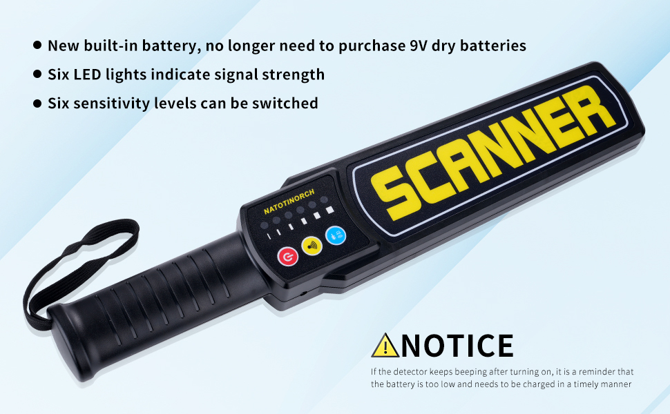 New built-in battery metal detector