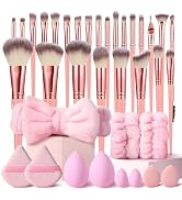 HGHDBT 36Pcs Pink Makeup Brushes Set Professional Makeup Kit Multi-functional Makeup Tool Set wit...