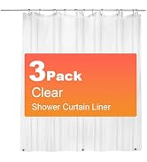 ZEMAHOME 3 Pack PEVA Plastic Shower Curtain Liner Premium Light Weight 72" x 72" Clear Bathroom S...