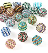 Craftdady 20Pcs Resin Rhinestone Beads 20mm Chunky Bubblegum Bead European Shiny Round Disco Ball...