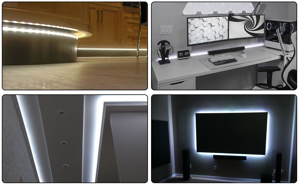 16.4FT Daylight White 6000K LED Strip Light with USB Plug + Battery Box Operated