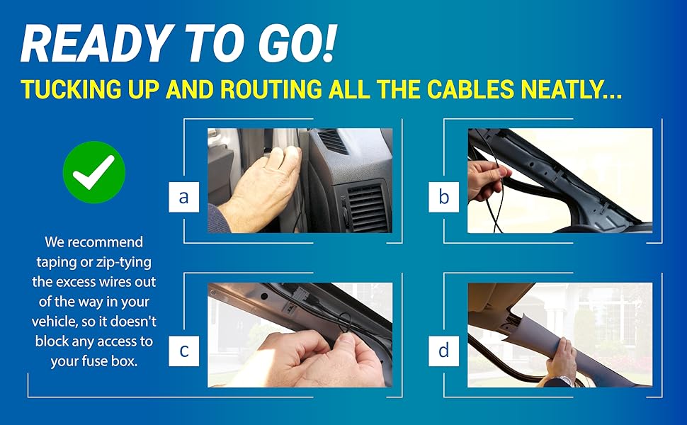 R3 Hardwire Kit - TUCKING UP AND ROUTING ALL THE CABLES NEATLY.