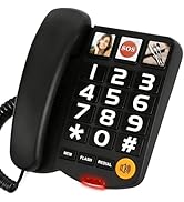Awishwell Big Button Phone for Seniors, Corded Landline Phones for Seniors with 2 One-Touch Diali...
